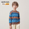 mettekids儿童100%羊绒衫秋冬新款男童折线提花针织衫童装毛衣 商品缩略图0