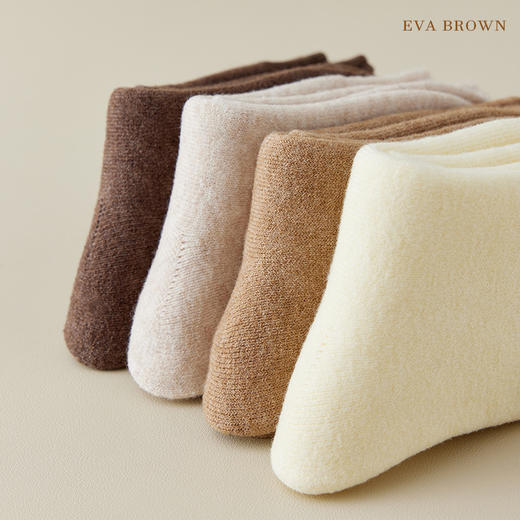 【六双装】EVA BROWN男女加厚羊绒袜，加厚内里精梳羊绒。保暖抗寒5级抗起球，亲肤暖糯雪地袜男女同款 商品图4