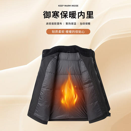 【85%白鸭绒】圣得西2024秋冬薄羽绒服男无帽立领简约基础中青年 商品图1
