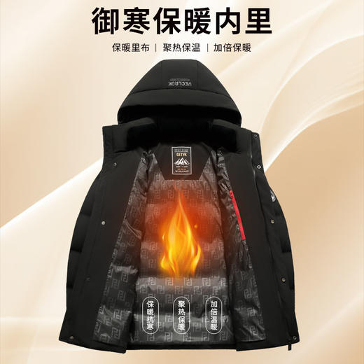 圣得西新国标高充绒防寒男士羽绒服冬季正品连帽加厚外套 商品图2
