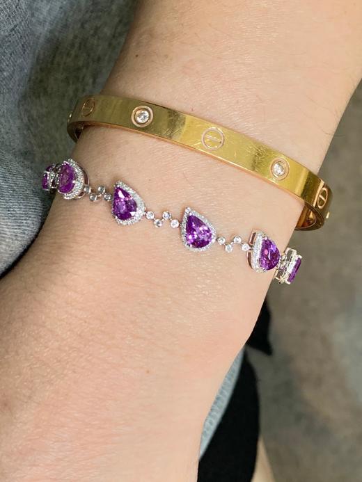 4.68ct刻面紫蓝宝手链 商品图4