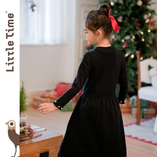 littletime女童国风盘扣毛衣2024新款秋冬装红年服儿童毛衣套装 商品图3
