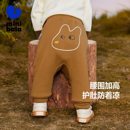 【pp裤】迷你巴拉男女童裤子加绒保暖冬新品高腰长裤 商品图1