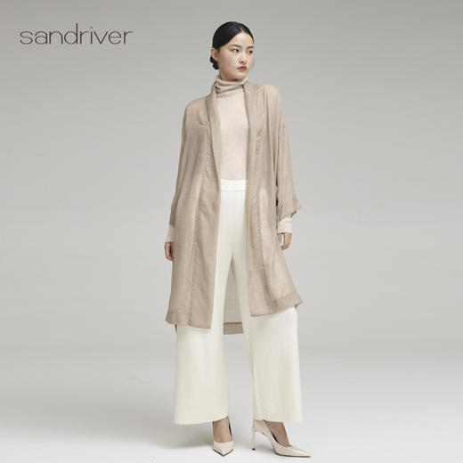 羊绒超轻薄青果领睡袍SJF96W768N 商品图6