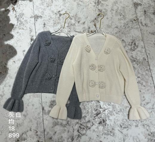 【门店同款】ENJOY冬季晨露玫瑰针织开衫 160360144 商品图1