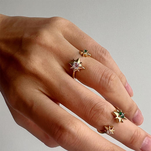 LHWINDSOR  原创设计North Star 北辰组合戒 星星戒指 商品图6