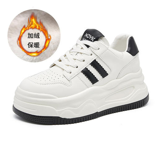 加绒软底不累脚运动鞋轻便款，休闲厚底增高小白鞋子PC-9166 商品图4