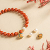 如意平安天然南红手串6mm  新中式赤玉手链带淡水珍珠如意锁带证书 商品缩略图2