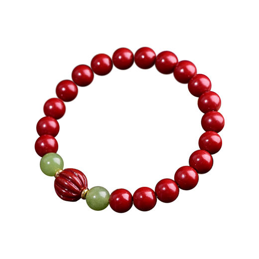 【经典】天然和田玉紫金砂国潮文玩手串8mm  经典百搭款朱砂手串天然正品手链带证书 商品图4