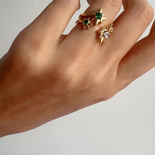 LHWINDSOR  原创设计North Star 北辰组合戒 星星戒指 商品图4