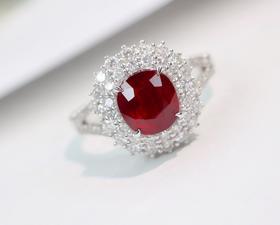 1.65ct刻面红宝石戒指