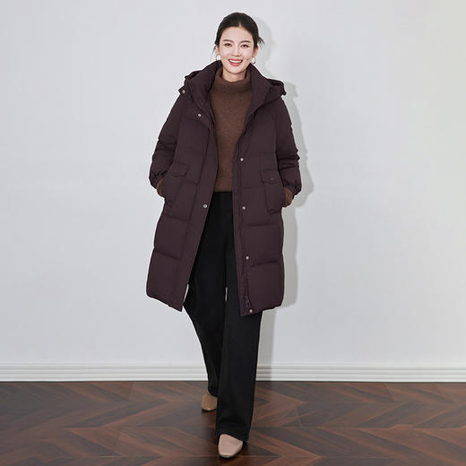 【高货wl】全新升级【铂金会员680/天猫929/差价249】(53027)洛诗琳冬季时尚洋气方块绗线立领连帽宽松显瘦鸭绒羽绒服 商品图2