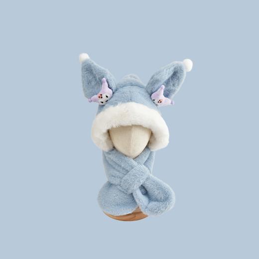 【可爱儿童帽围一体，加绒加厚护耳保暖】库洛米儿童帽子围巾一体帽 可爱护耳帽 女童加绒加厚 幼儿园公主风帽子围巾-QQ 商品图6