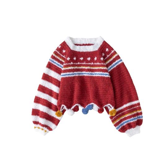 苏苏姐家暖冬撞色上衣手工diy编织钩针毛线团自制上衣材料包冬 商品图4