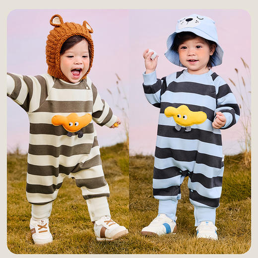 迷你巴拉外出连体衣男女童宝宝长袖秋冬加绒新款 商品图2