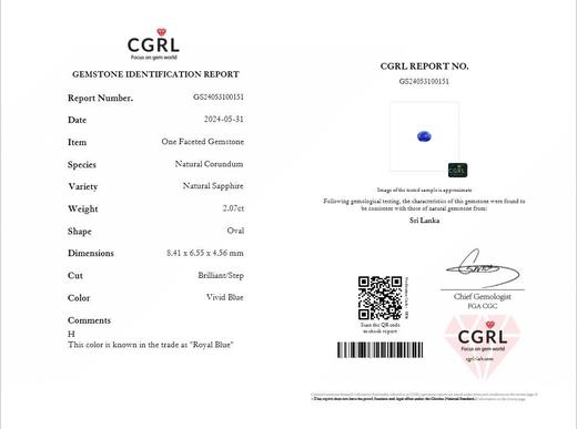 2.07ct刻面蓝宝石戒指吊坠 商品图3