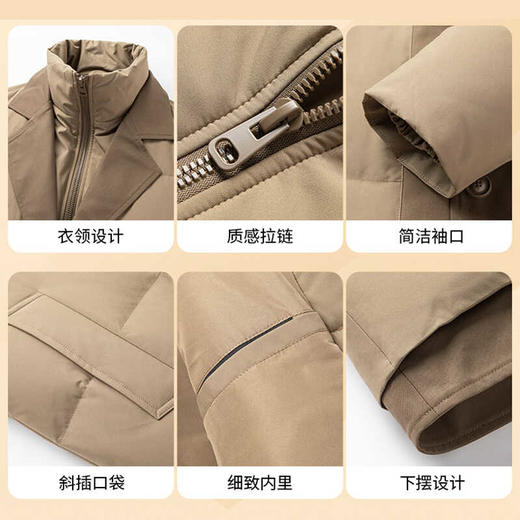 【90%鸭绒】圣得西冬季双层领保暖中长款羽绒服男潮外套 商品图3