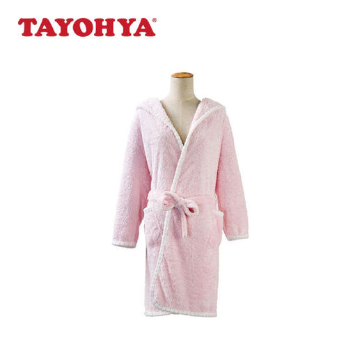 【多样屋专柜】多样屋雪绒浴巾浴袍家居袍 男女柔软吸水成人儿童带帽毛巾樱花粉M 商品图0