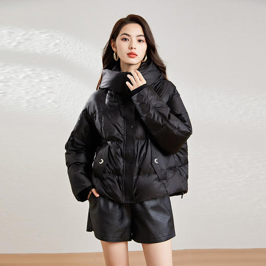 【高货kbnq】全新升级【铂金会员717/天猫969/差价252】(53853)洛诗琳2024冬季时尚连帽宽松洋气小个子短款保暖羽绒服 商品图2