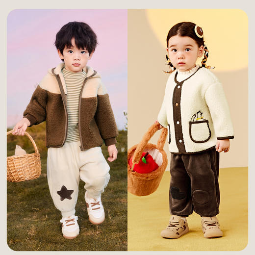 【蹦蹦裤】迷你巴拉男童女童秋冬长裤保暖毛绒裤子 商品图2
