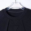 WY899秋冬季新款时尚个性韩版褶皱倒三角圆领长袖T恤拉链袖高级百搭 商品缩略图2