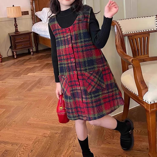 裁缝学苑TQ134女童连衣裙新款公主裙冬季翻领大衣套装纸样儿童裙子样板 商品图4