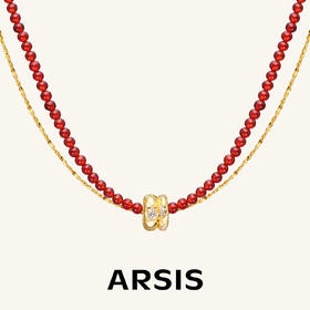 ARSIS｜蛇来运转系列 蛇纹鸿运双环项链
