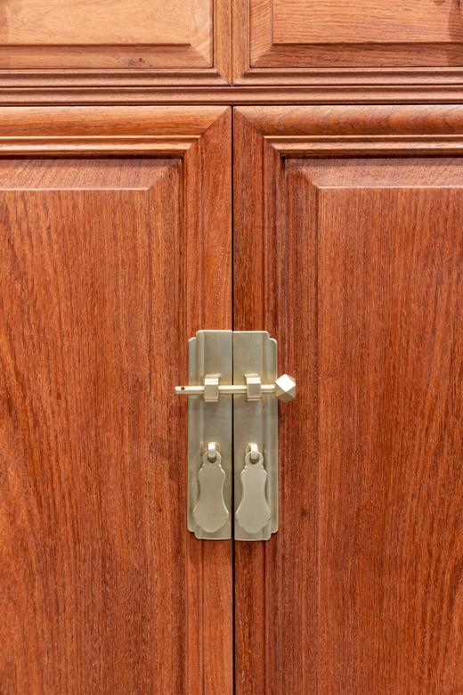 红桥红  家具严选  缅甸花梨(大果紫檀）  【198-75 多宝阁形玻璃 展示柜】 商品图4