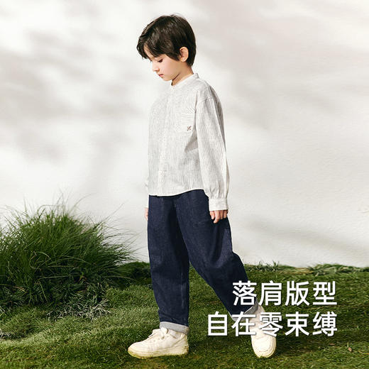 【商场同款】英氏儿童衬衫春夏长袖纯棉男童休闲衬衫上衣外套百搭 商品图2