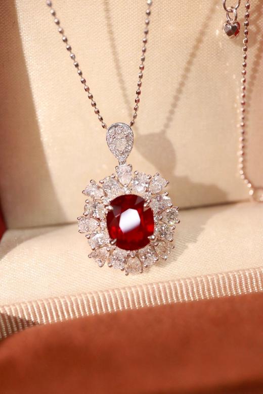 2.63ct刻面红宝石戒指吊坠 商品图2