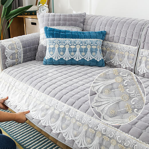 【低至5折购】秋冬季欧式风毛绒沙发垫 现代简约加厚防滑沙发套罩 商品图2