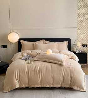 【远梦】牛奶绒床盖四件套