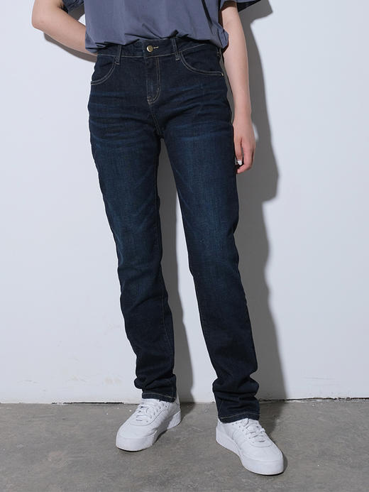 【特价清仓】女士牛仔原色纯棉休闲直筒长裤 商品图1