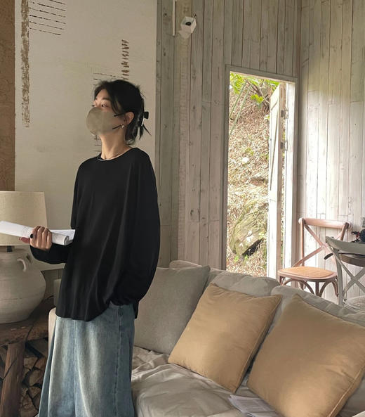 老米优品🎈muji代工厂。情侣款《100%新疆长绒棉  磨毛长袖打底T恤》品质nice，gao克重250g, 纯棉万能穿搭王！ 商品图2