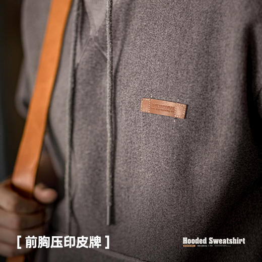工装优选美式复古毛呢连帽卫衣重磅加厚套头帽衫休闲上衣男秋冬季 商品图3