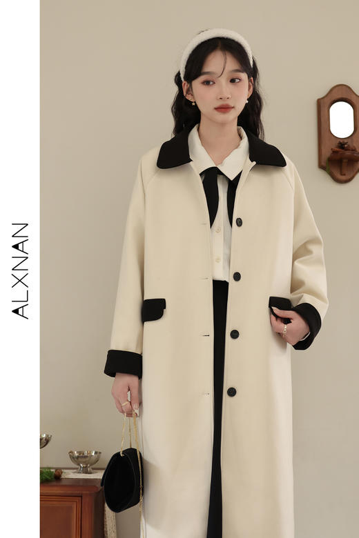 鹿向南「伯明翰往事」单面呢赫本风毛呢外套2025秋冬女外套大衣 商品图5