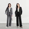【尚都比拉】通勤国风长尾一粒扣肩垫西装外套立体双褶后腰松紧垂感长裤套装-151Z58367 商品缩略图3