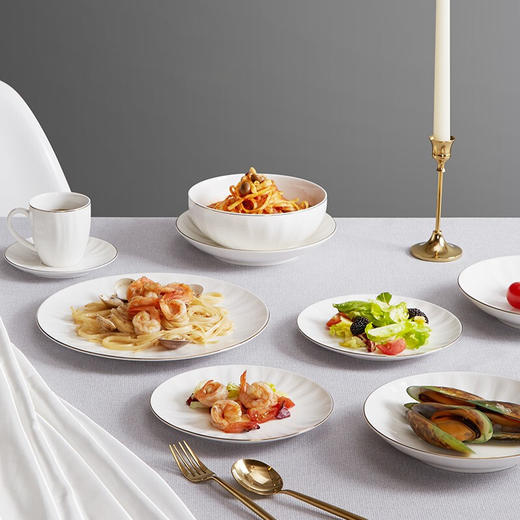 【多样屋专柜】金盏花碗碟套装家用碗陶瓷碗汤碗饭碗面碗餐具组合碗筷碗盘 商品图3