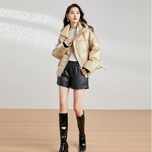 【高货kbnq】全新升级【铂金会员717/天猫969/差价252】(53853)洛诗琳2024冬季时尚连帽宽松洋气小个子短款保暖羽绒服 商品图1