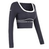 Gymicon能量符号 秋冬长袖撞色白边固定罩杯跑步运动瑜伽上衣YASY2428 商品缩略图3