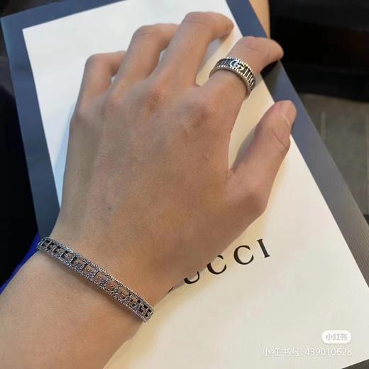 B120931情侣款925银方形logo标志开门窄版手镯 商品图8