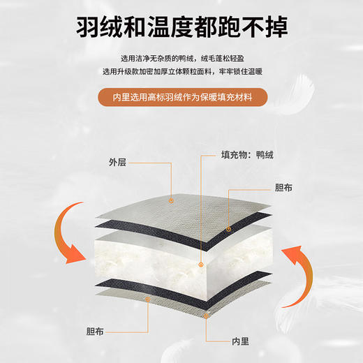 【85%白鸭绒】圣得西2024秋冬薄羽绒服男无帽立领简约基础中青年 商品图3