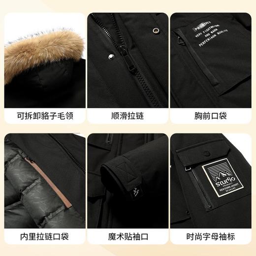 【鹅绒】圣得西男装冬季新款美拉德复古可拆卸毛领羽绒服2462942075 商品图3