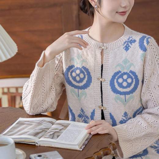 苏苏姐家十安提花长毛衣手工DIY编织棒针上衣外套毛线团材料包 商品图3