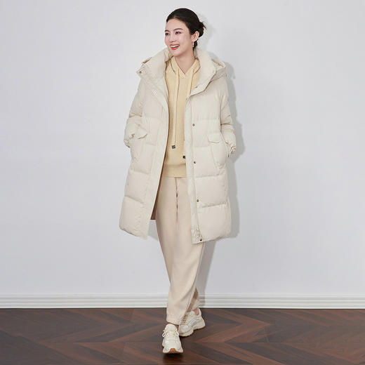 【高货wl】全新升级【铂金会员680/天猫929/差价249】(53027)洛诗琳冬季时尚洋气方块绗线立领连帽宽松显瘦鸭绒羽绒服 商品图0