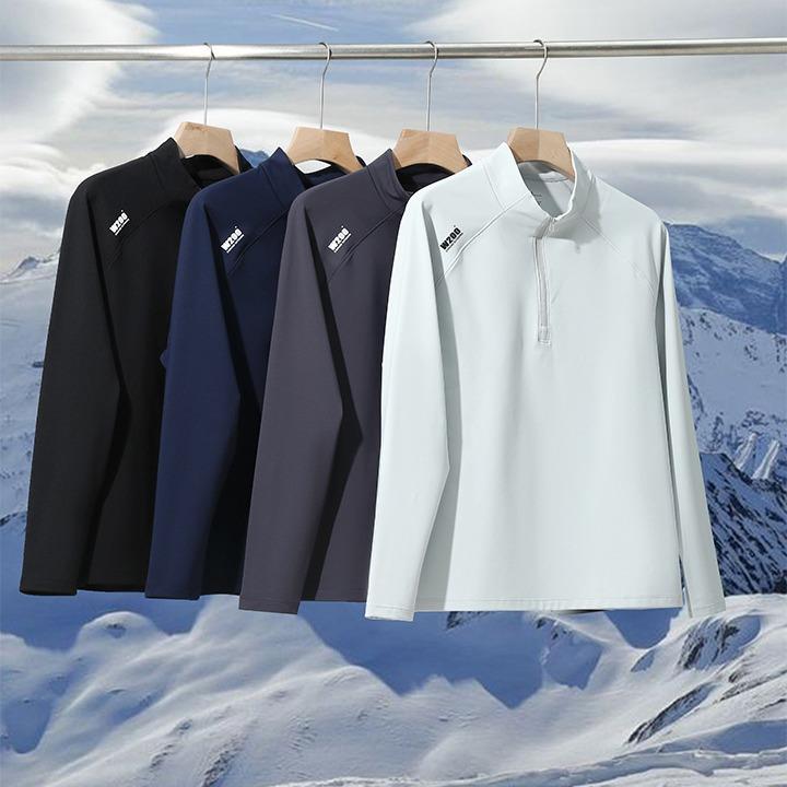 鸟家单品！速暖速热！3D立体裁剪！男户外运动立领衣长袖T恤