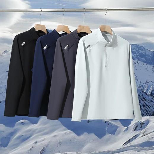 鸟家单品！速暖速热！3D立体裁剪！男户外运动立领衣长袖T恤 商品图0