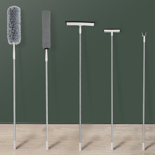 【大扫除必备！鸡毛掸子五件套】静电除尘扫灰家用大扫除神器清洁组合工具可伸缩灰尘毯子。ry 商品图0