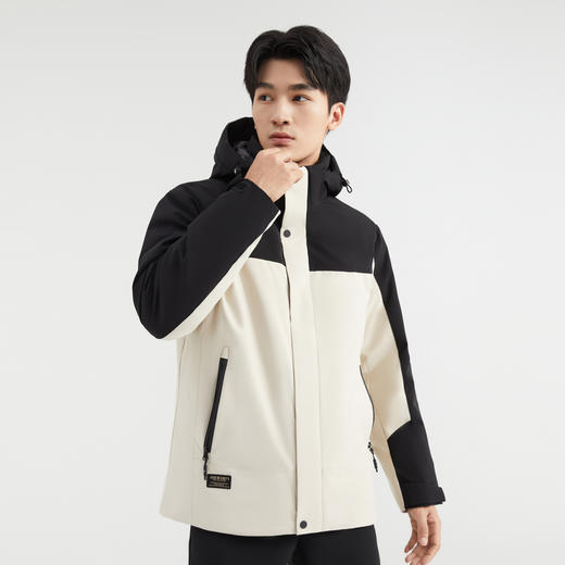 【90%鸭绒】圣得西加厚撞色拼接羽绒服男冬季新款休闲连帽外套2462942089 商品图1