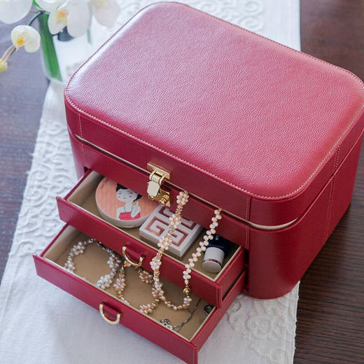 【多样屋专柜】荔枝纹首饰盒/中/红 商品图9